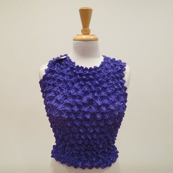 Women F.C One Size Fits Most Bubble Crinkle Popcorn Sleeveless Stretchy Tank Top - Picture 1 of 5